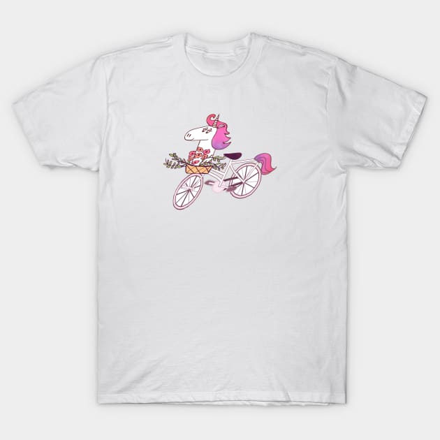 Uni-cycle Unicorn hipster bike T-Shirt by so_celia